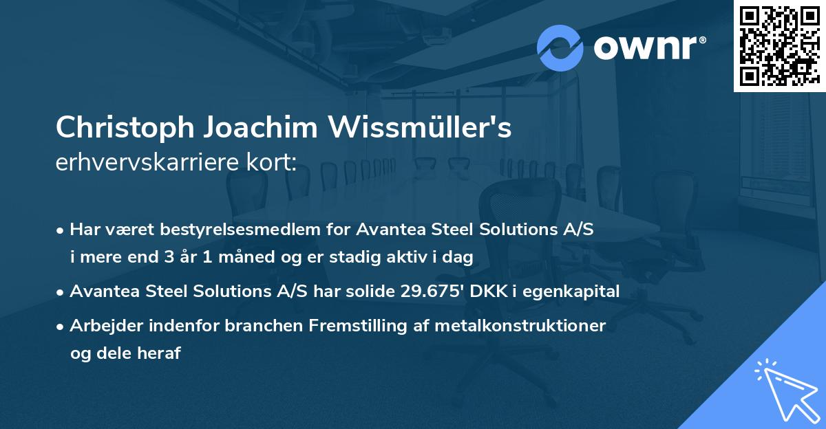 Christoph Joachim Wissmüller's erhvervskarriere kort