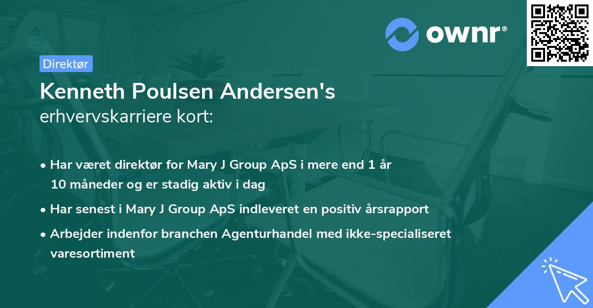 Kenneth Poulsen Andersen's erhvervskarriere kort