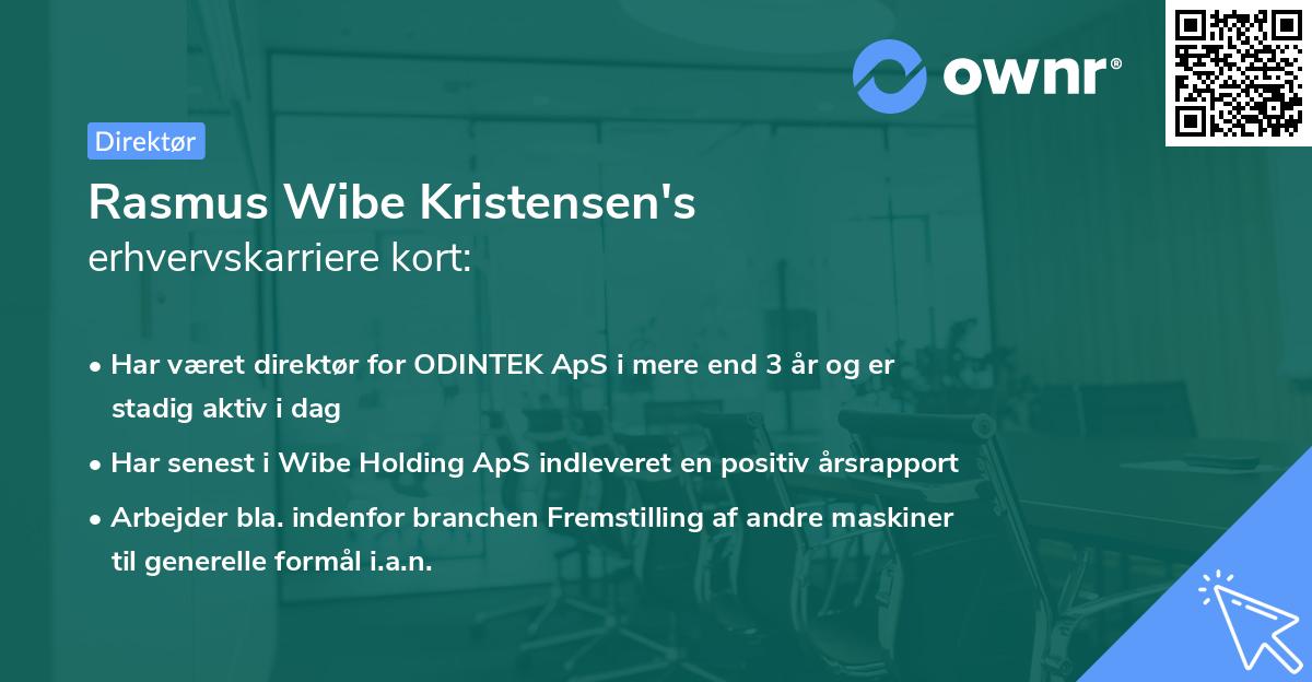 Rasmus Wibe Kristensen's erhvervskarriere kort