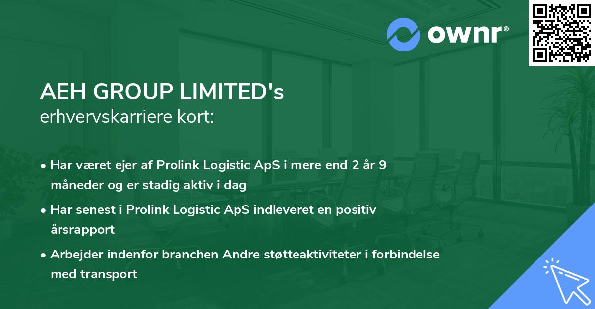 AEH GROUP LIMITED's erhvervskarriere kort