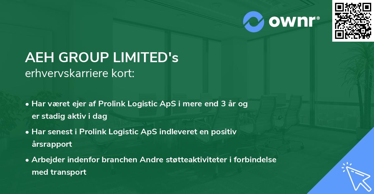 AEH GROUP LIMITED's erhvervskarriere kort