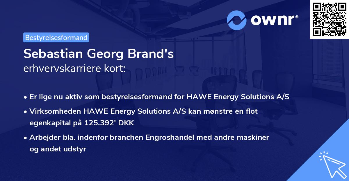 Sebastian Georg Brand's erhvervskarriere kort