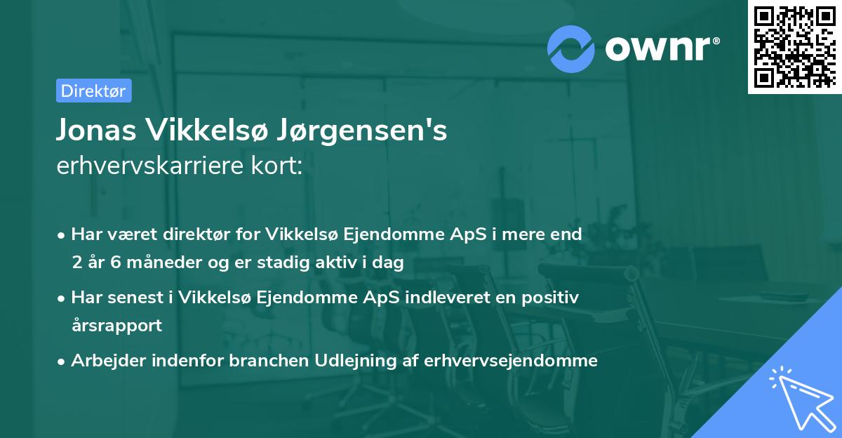 Jonas Vikkelsø Jørgensen's erhvervskarriere kort