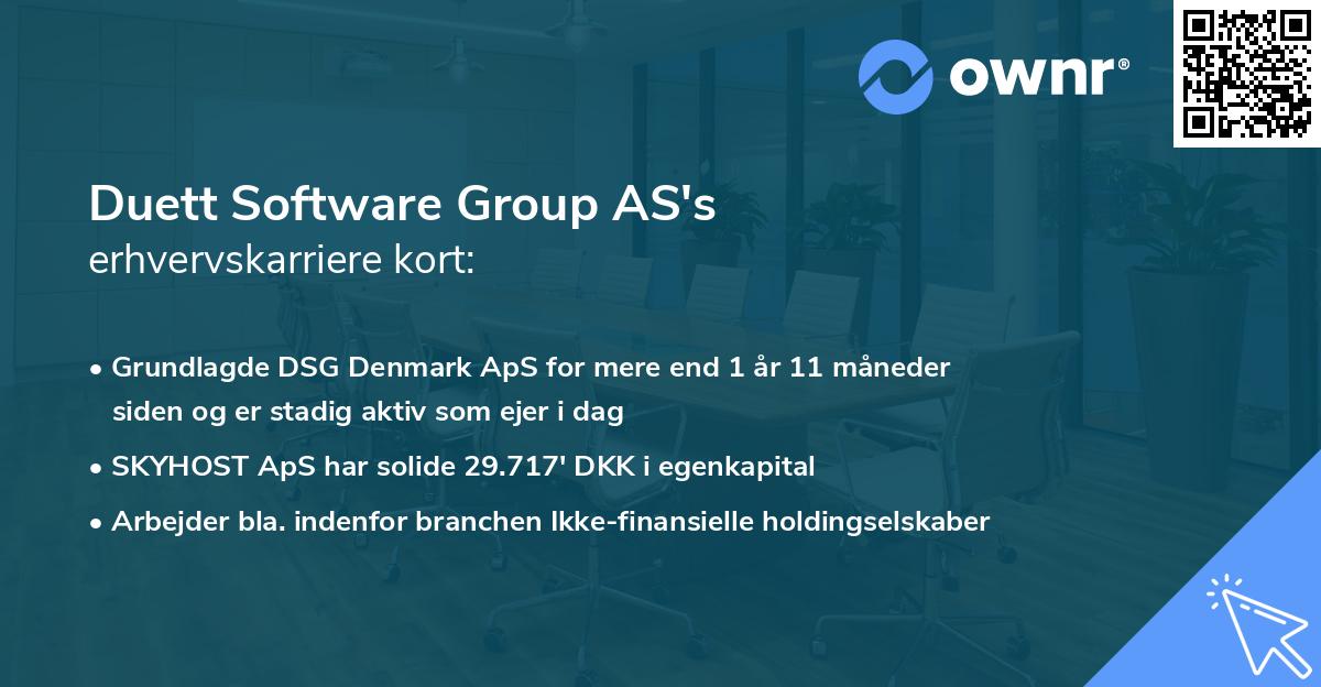 Duett Software Group AS's erhvervskarriere kort
