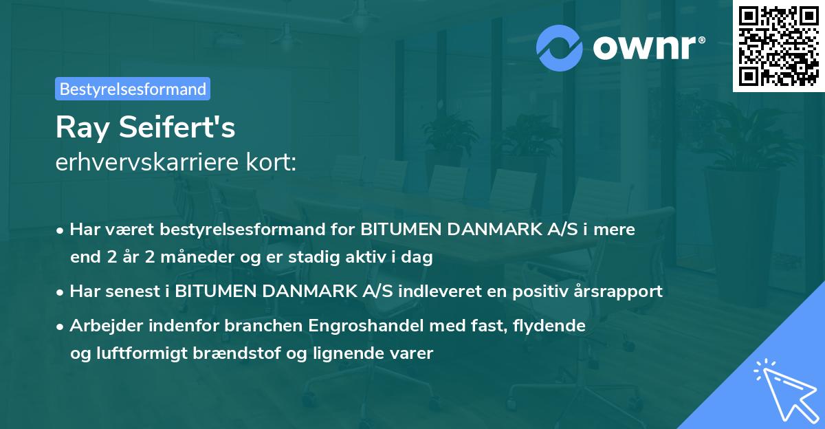 Ray Seifert's erhvervskarriere kort