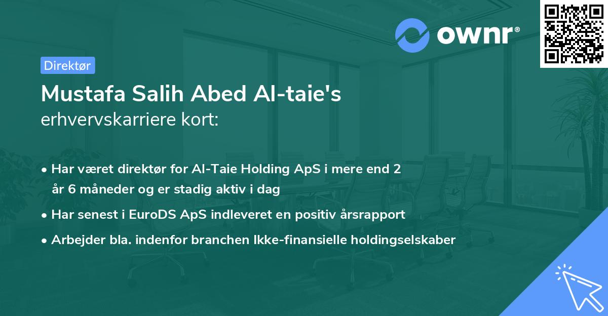 Mustafa Salih Abed Al-taie's erhvervskarriere kort
