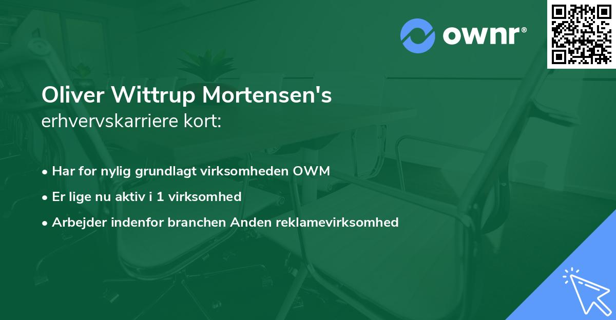 Oliver Wittrup Mortensen's erhvervskarriere kort