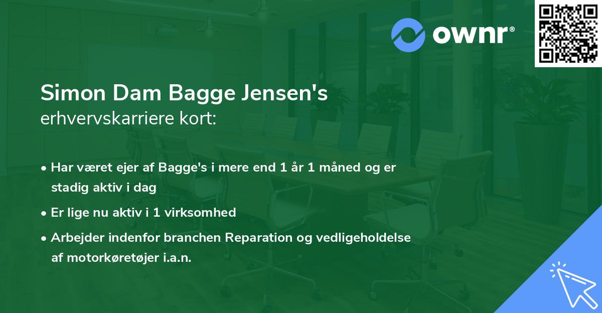 Simon Dam Bagge Jensen's erhvervskarriere kort