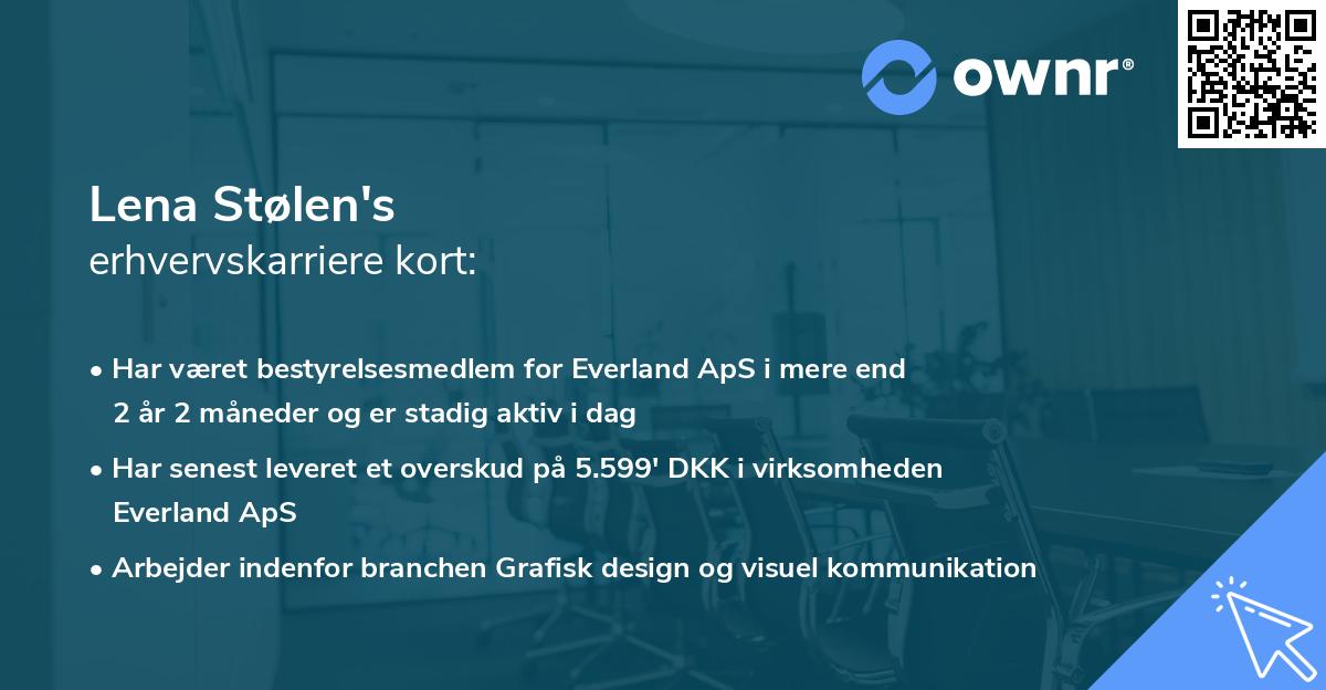 Lena Stølen's erhvervskarriere kort