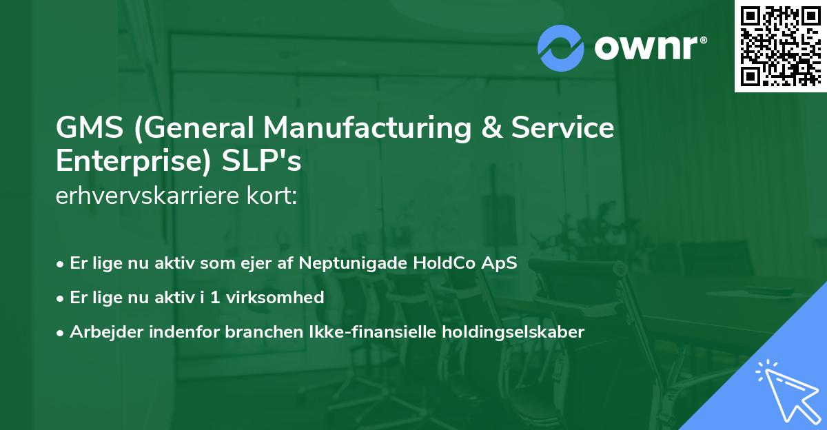 GMS (General Manufacturing & Service Enterprise) SLP's erhvervskarriere kort