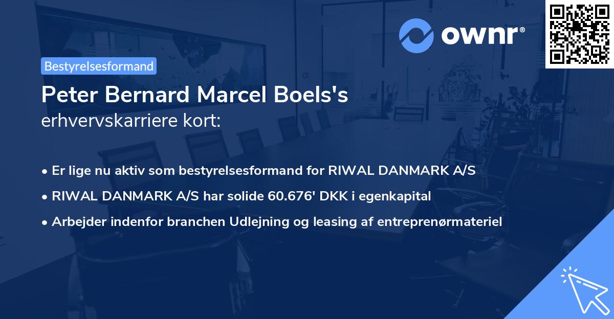 Peter Bernard Marcel Boels's erhvervskarriere kort
