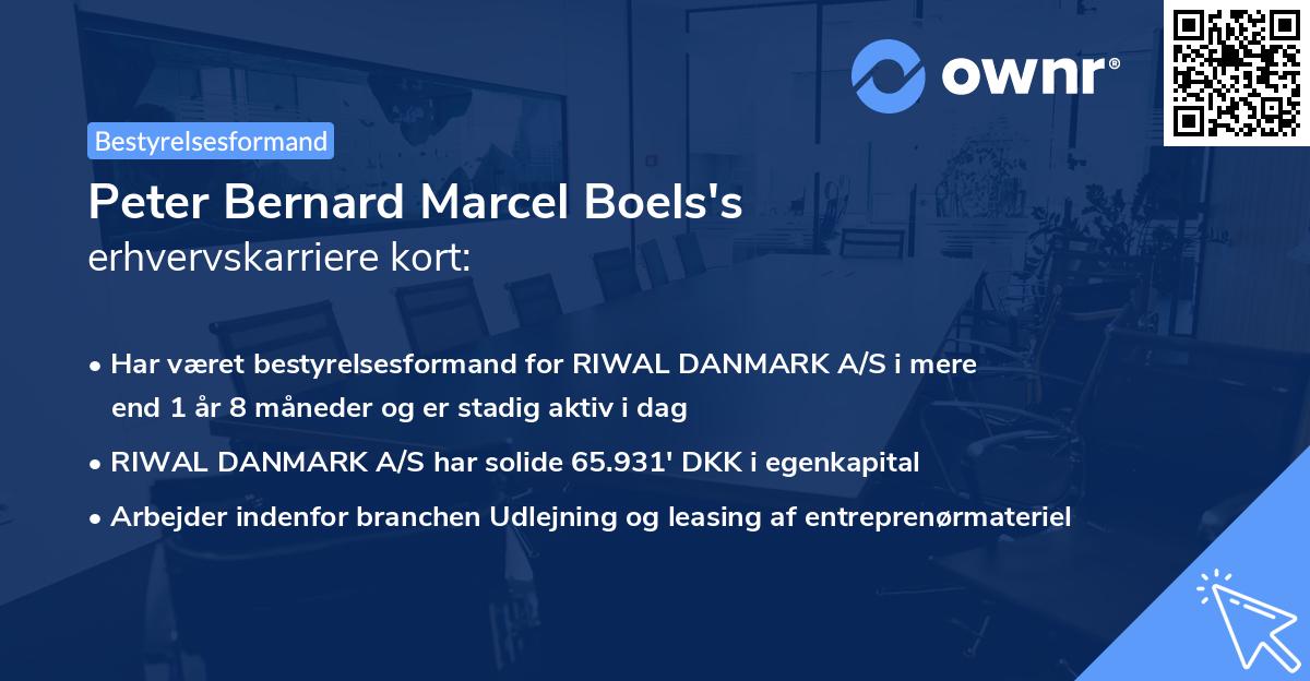 Peter Bernard Marcel Boels's erhvervskarriere kort