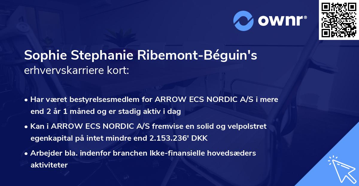 Sophie Stephanie Ribemont-Béguin's erhvervskarriere kort