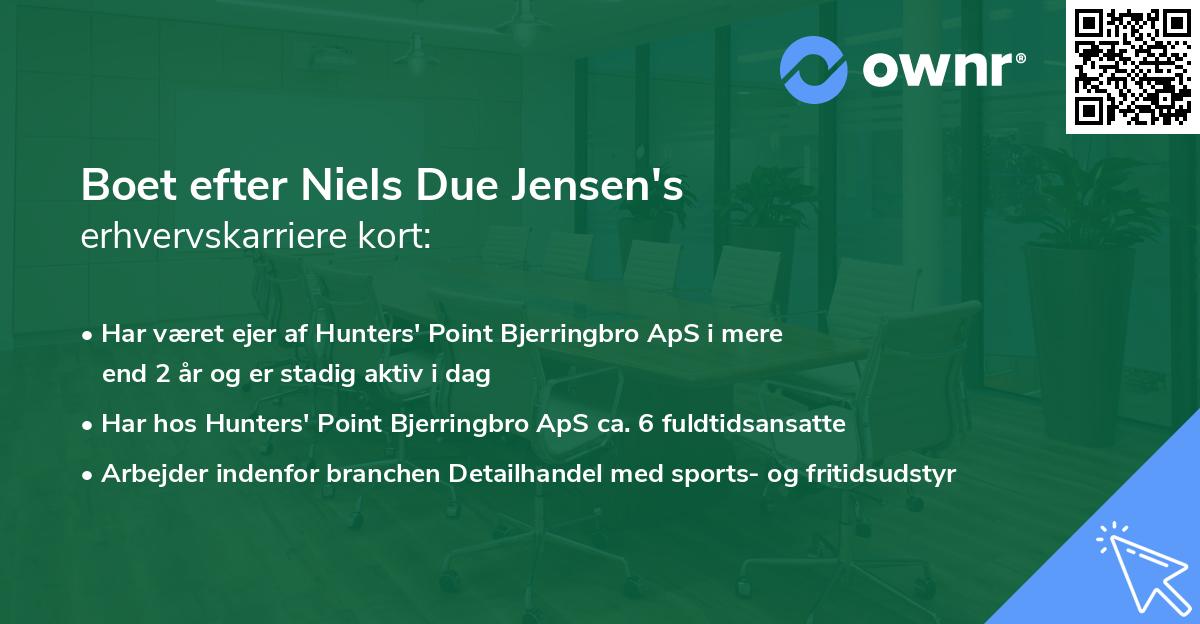 Boet efter Niels Due Jensen's erhvervskarriere kort