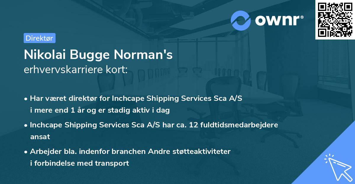 Nikolai Bugge Norman's erhvervskarriere kort