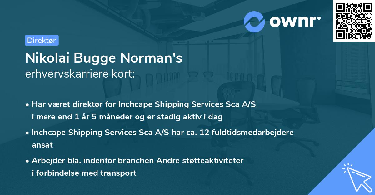 Nikolai Bugge Norman's erhvervskarriere kort