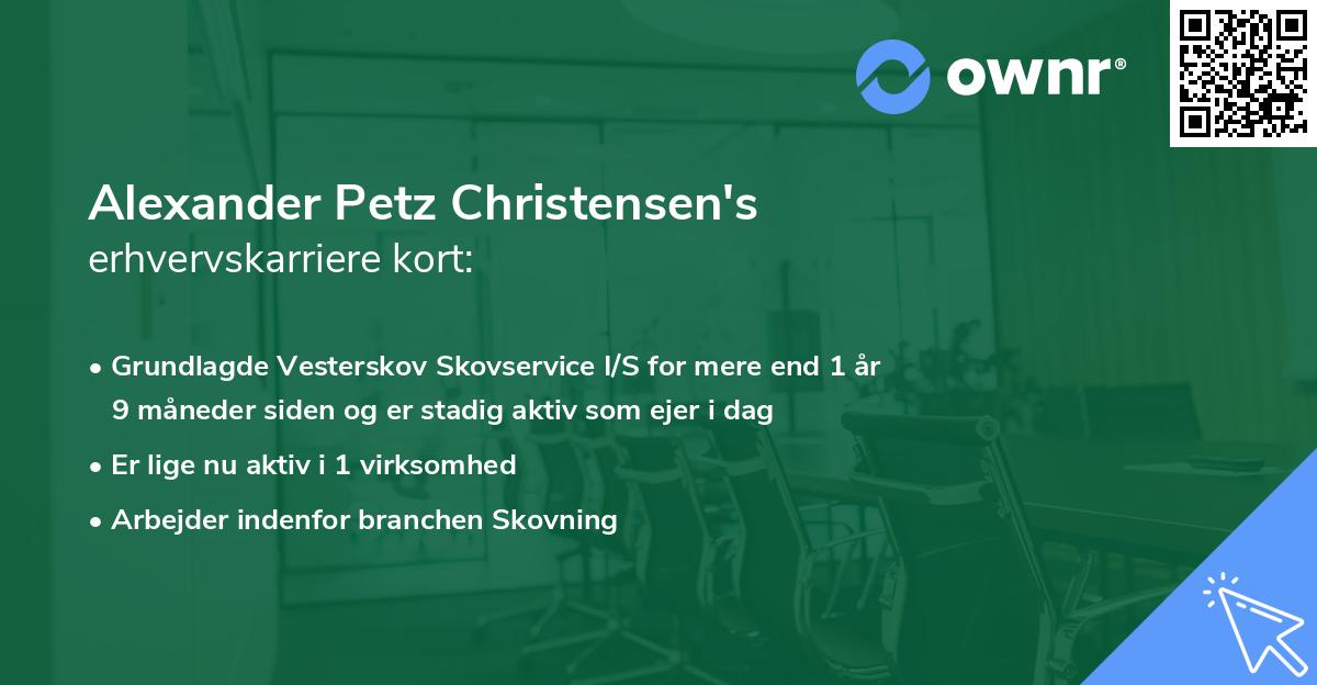 Alexander Petz Christensen's erhvervskarriere kort