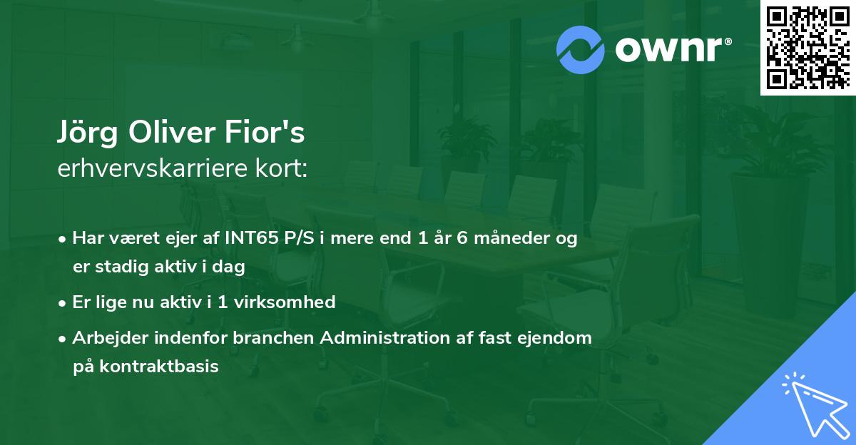 Jörg Oliver Fior's erhvervskarriere kort