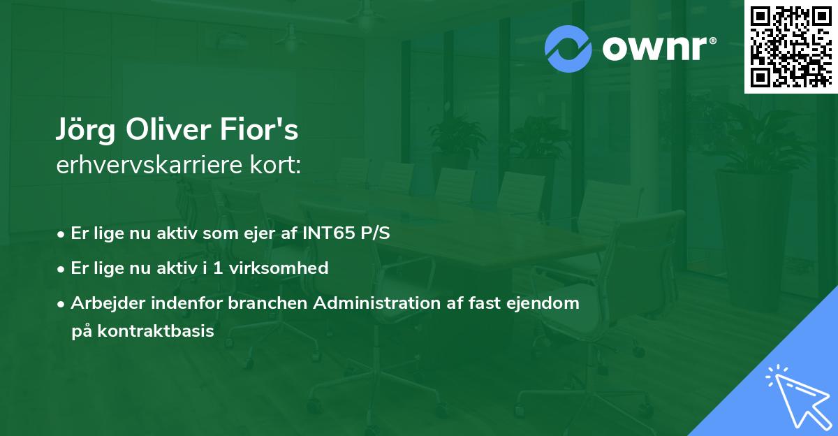 Jörg Oliver Fior's erhvervskarriere kort