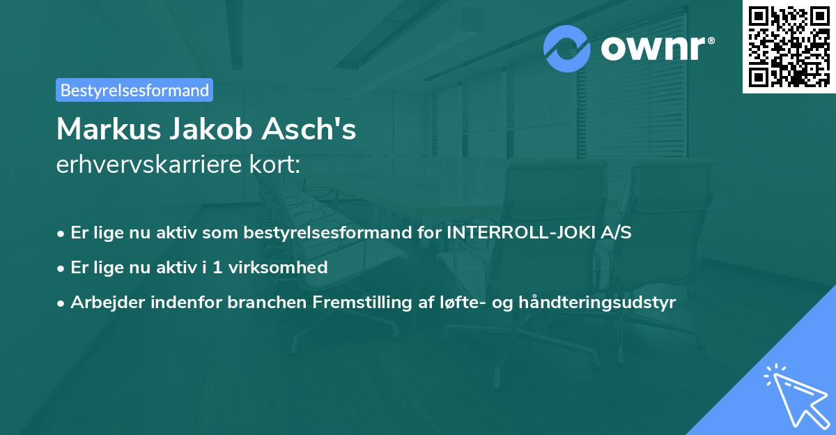Markus Jakob Asch's erhvervskarriere kort