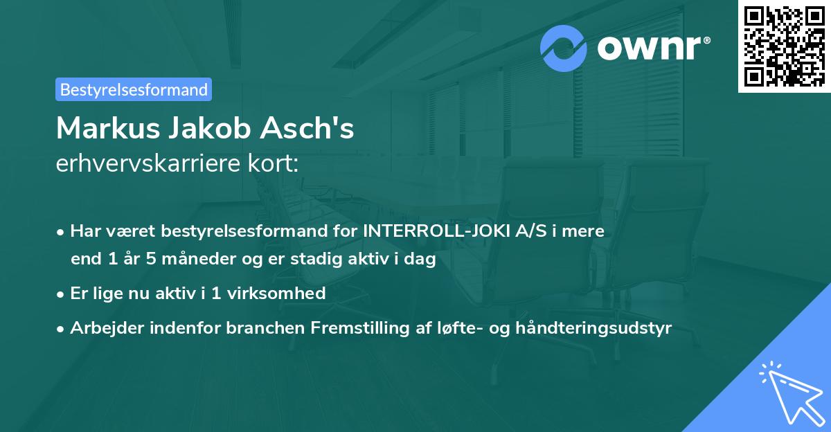 Markus Jakob Asch's erhvervskarriere kort