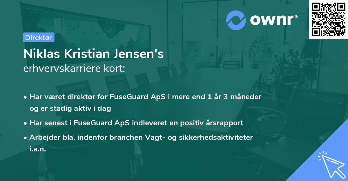 Niklas Kristian Jensen's erhvervskarriere kort