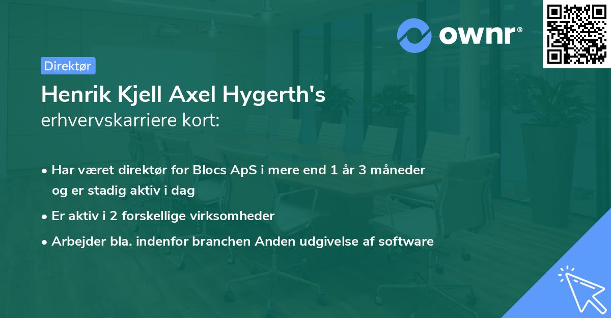 Henrik Kjell Axel Hygerth's erhvervskarriere kort