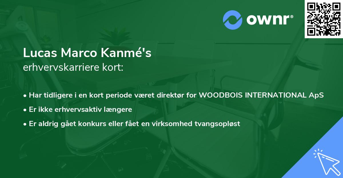Lucas Marco Kanmé's erhvervskarriere kort