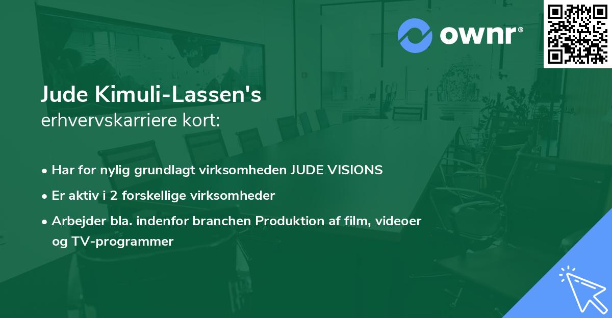Jude Kimuli-Lassen's erhvervskarriere kort