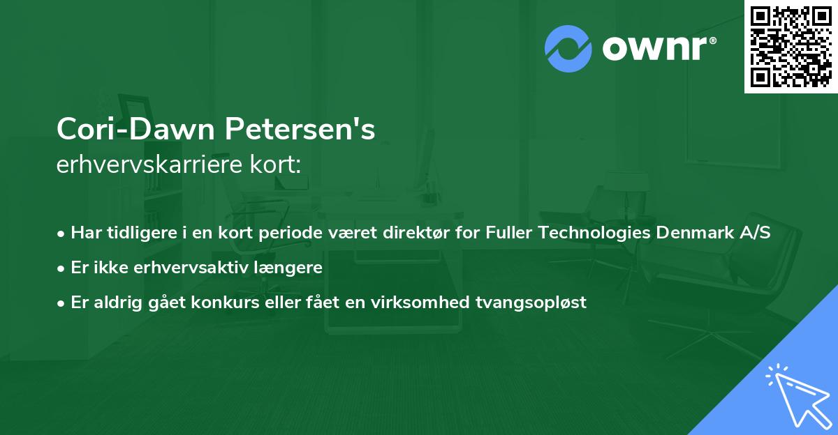 Cori-Dawn Petersen's erhvervskarriere kort