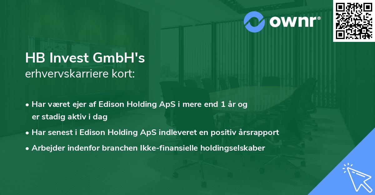 HB Invest GmbH's erhvervskarriere kort