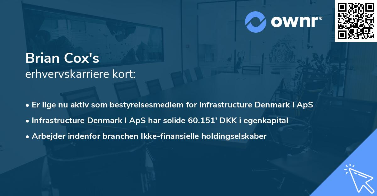 Brian Cox's erhvervskarriere kort