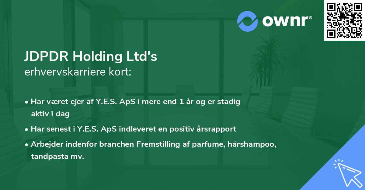 JDPDR Holding Ltd's erhvervskarriere kort