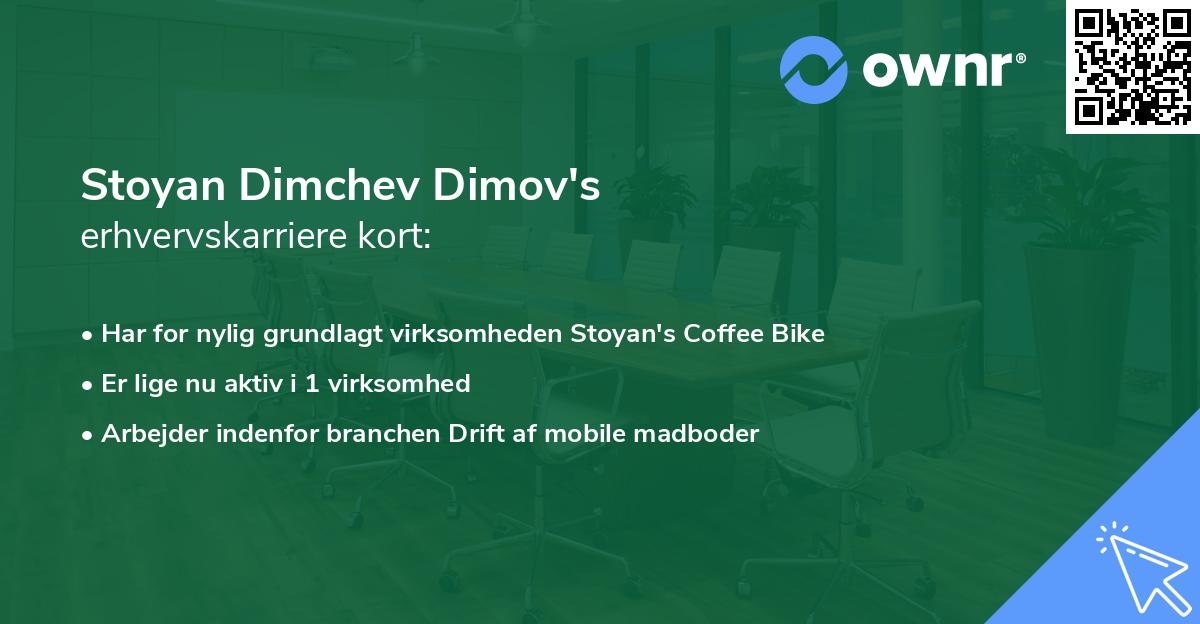 Stoyan Dimchev Dimov's erhvervskarriere kort