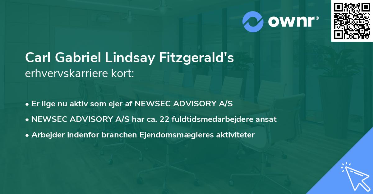 Carl Gabriel Lindsay Fitzgerald's erhvervskarriere kort