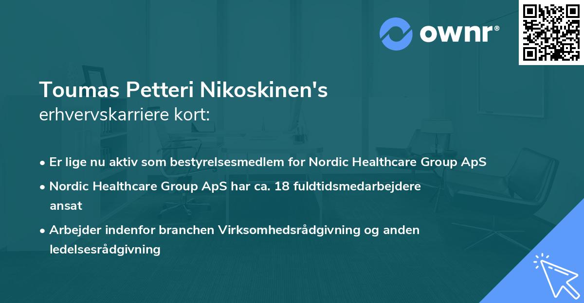 Toumas Petteri Nikoskinen's erhvervskarriere kort