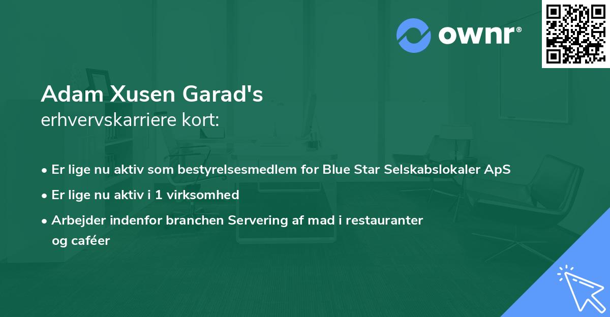 Adam Xusen Garad's erhvervskarriere kort
