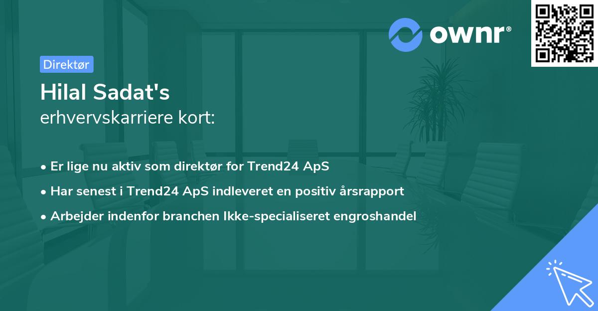 Hilal Sadat's erhvervskarriere kort