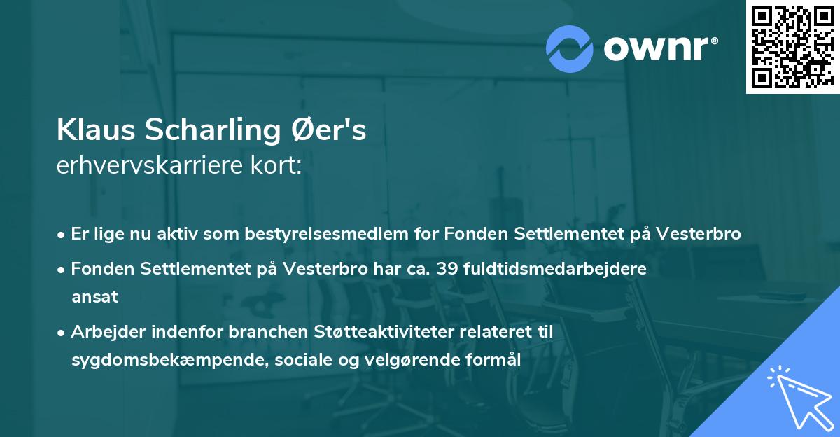 Klaus Scharling Øer's erhvervskarriere kort