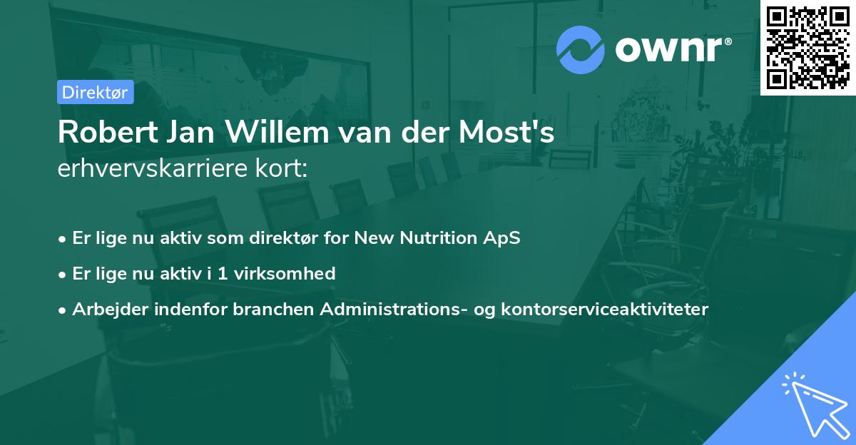 Robert Jan Willem van der Most's erhvervskarriere kort