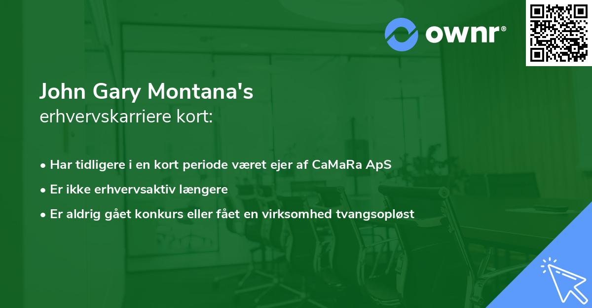 John Gary Montana's erhvervskarriere kort