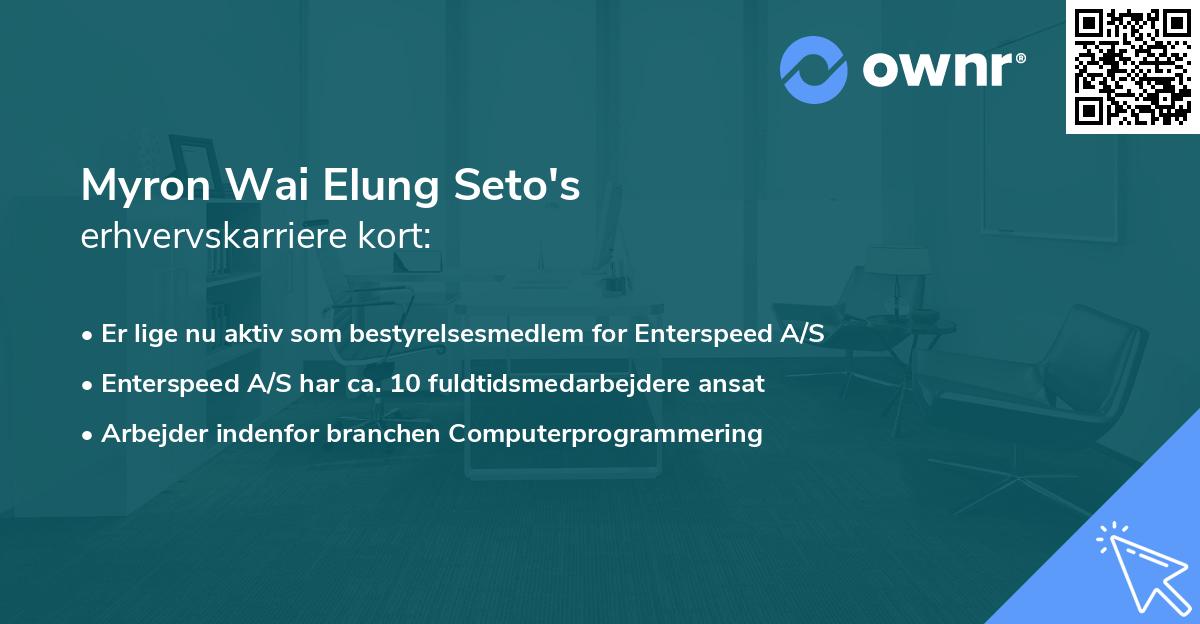 Myron Wai Elung Seto's erhvervskarriere kort