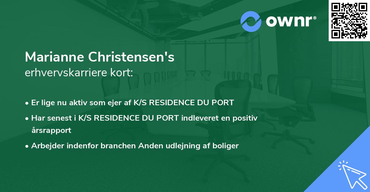 Marianne Christensen's erhvervskarriere kort