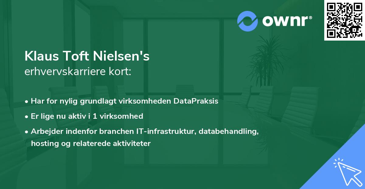 Klaus Toft Nielsen's erhvervskarriere kort