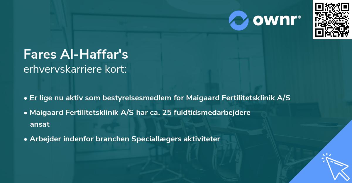 Fares Al-Haffar's erhvervskarriere kort