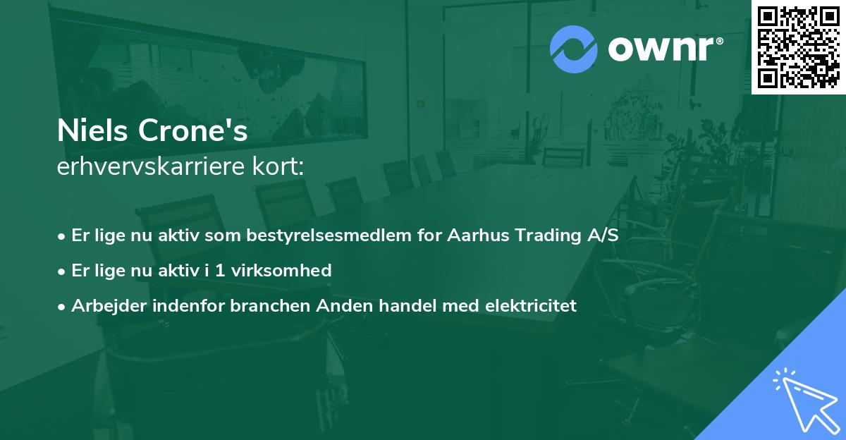 Niels Crone's erhvervskarriere kort