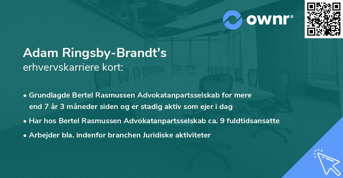 Adam Ringsby-Brandt's erhvervskarriere kort
