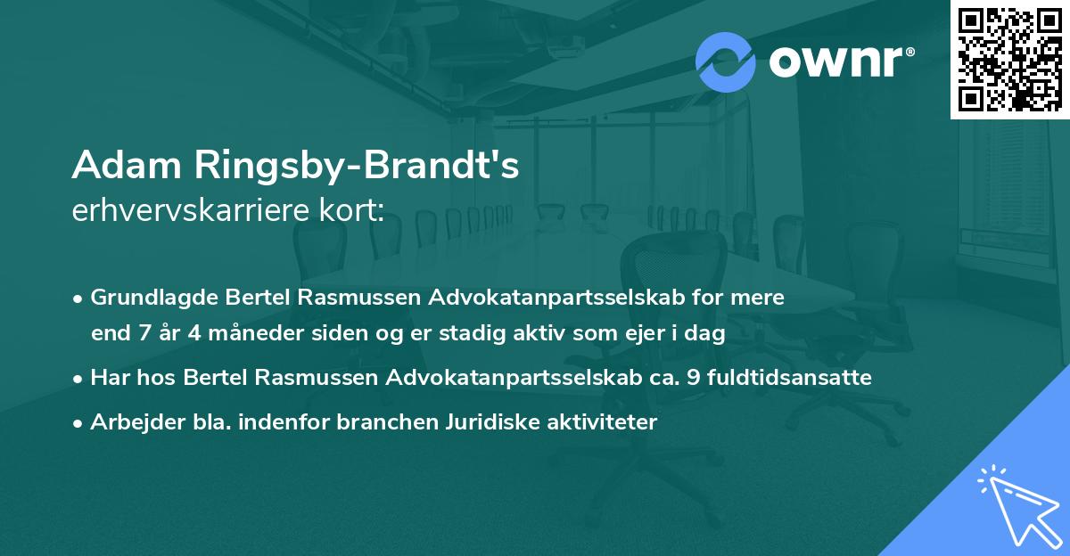 Adam Ringsby-Brandt's erhvervskarriere kort
