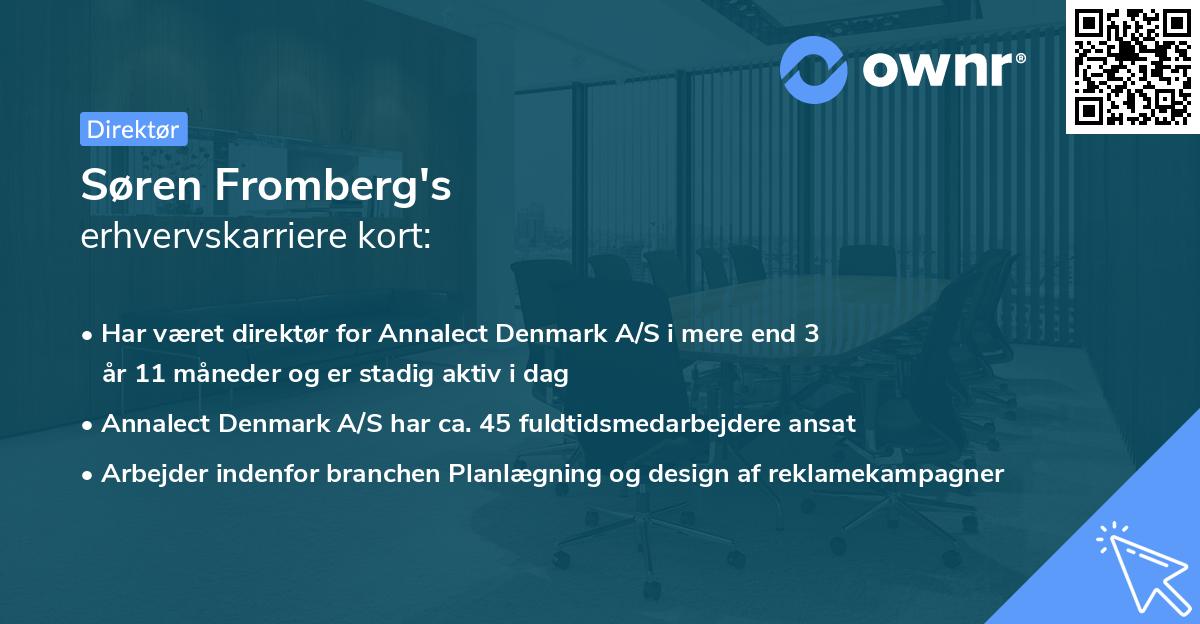 Søren Fromberg's erhvervskarriere kort