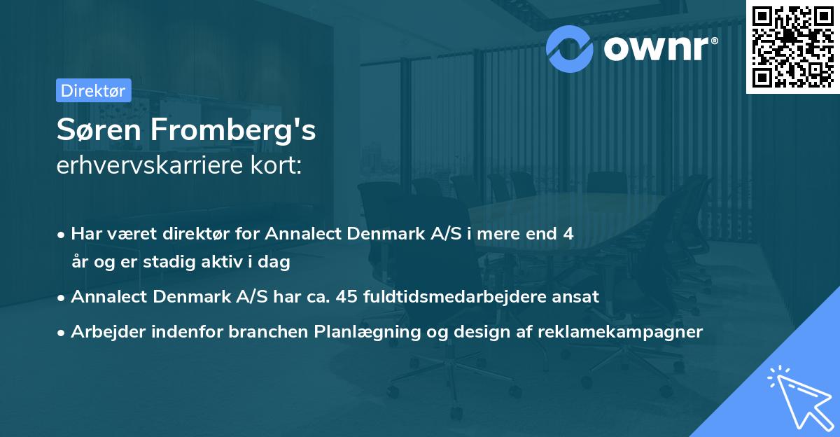 Søren Fromberg's erhvervskarriere kort